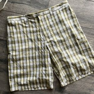 Sideout shorts mens size 36 plaid marigold and gray golf shorts